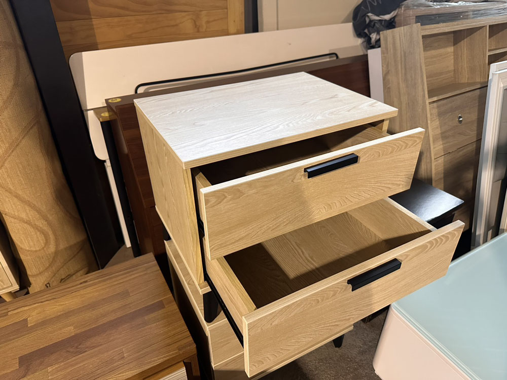 淺木紋兩抽收納櫃