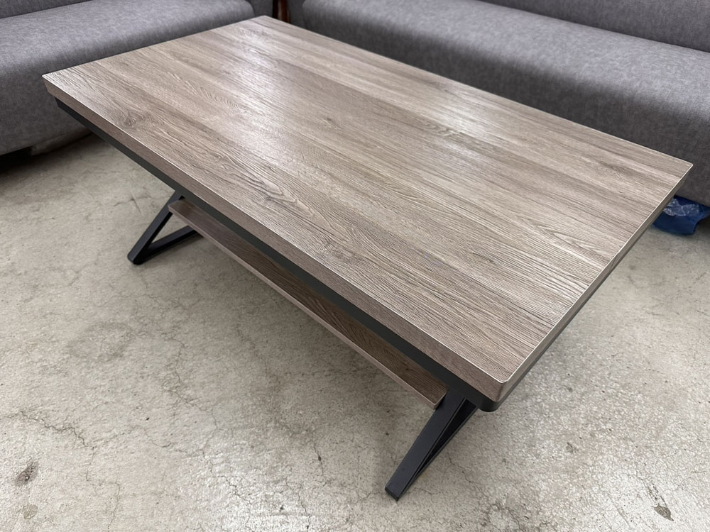 木紋茶几鐵腳款